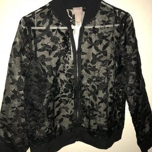 Mesh floral Bomber Jacket